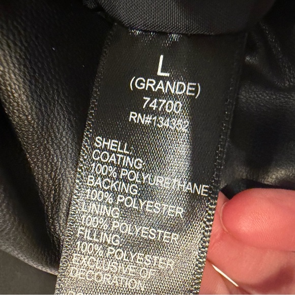 Ambiance Black Quilted Puffer Vest with High Collar Edgy Chic Size L - Picture 5 of 6